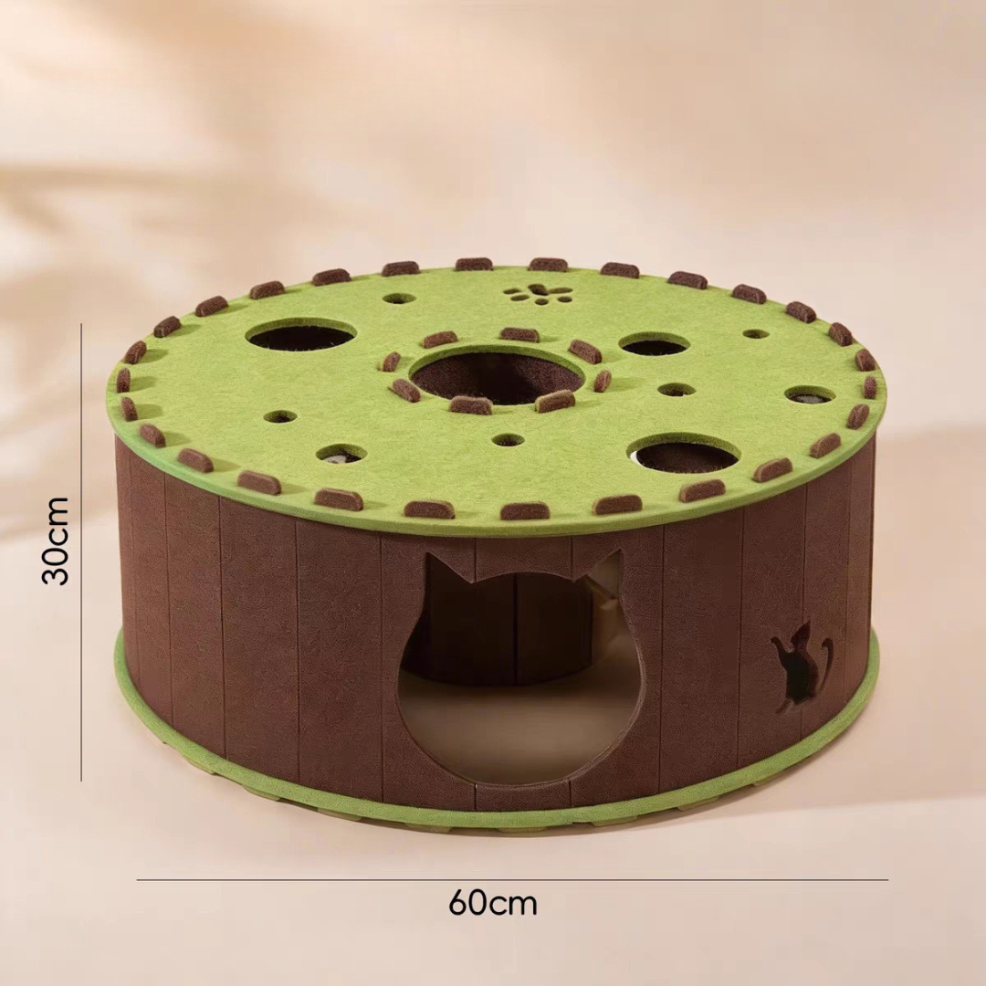Filz Katzentunnel & Katzenhöhle Donut – Kratzfester Katzenkorb zum Spielen, Verstecken & Schlafen