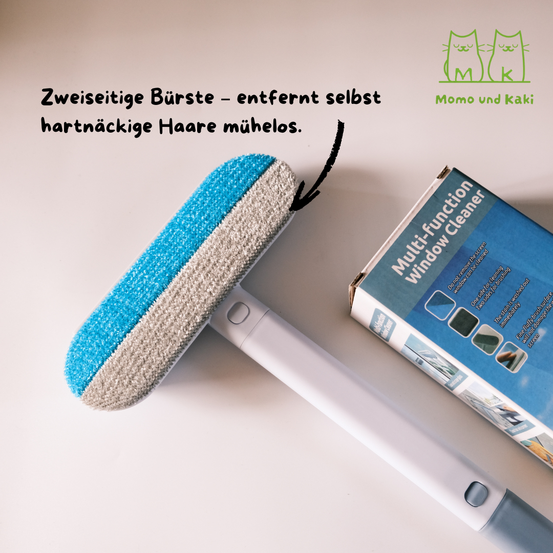 Fusselbürste Tierhaare für Katze & Hund|Tierhaarentferner Multifunktion|lange Griff|3 in 1 Reinigungsbürste
