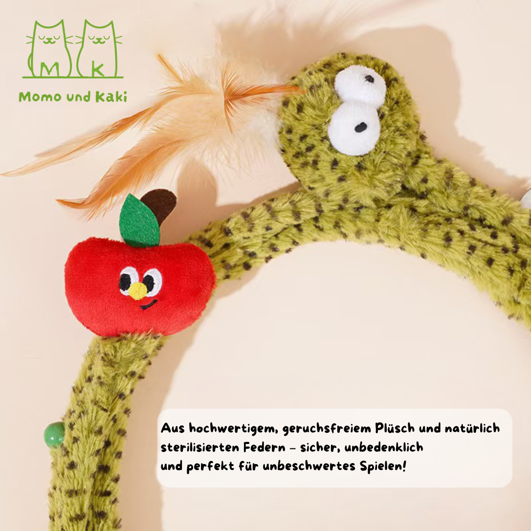 Schlangenförmiger Katzentunnel mit Spielzeug– faltbar & platzsparend