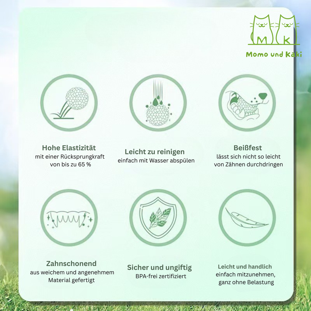 Elastischer Vollgummi-Hundeball – bissfest & sanft zum Zahnfleisch