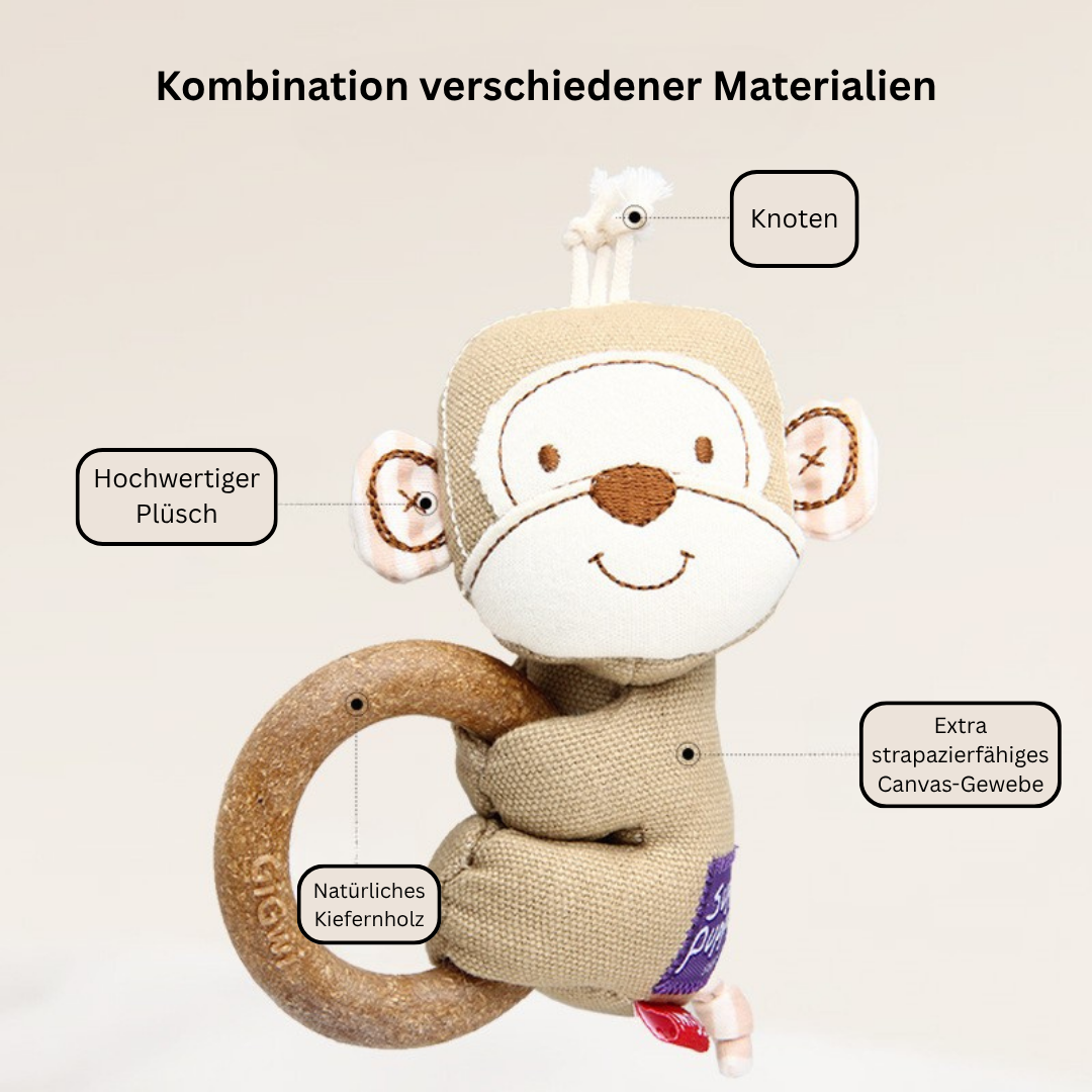 Hundespielzeug & Kauspielzeug mit Naturholz Ring | Für Hunde & Katzen | Momo und Kaki