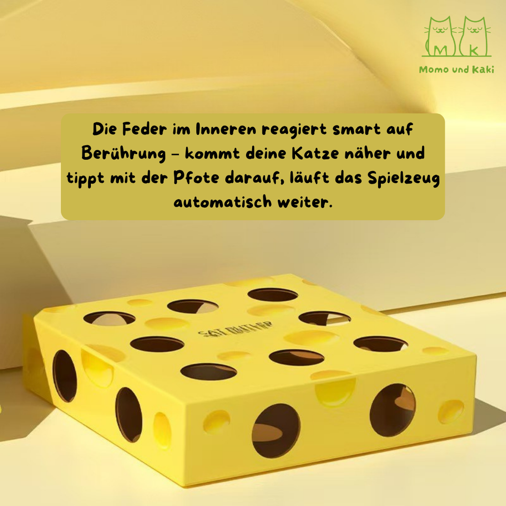 Elektrische Federjagd-Spielbox – Katzenspielzeug mit Löchern, USB-aufladbar