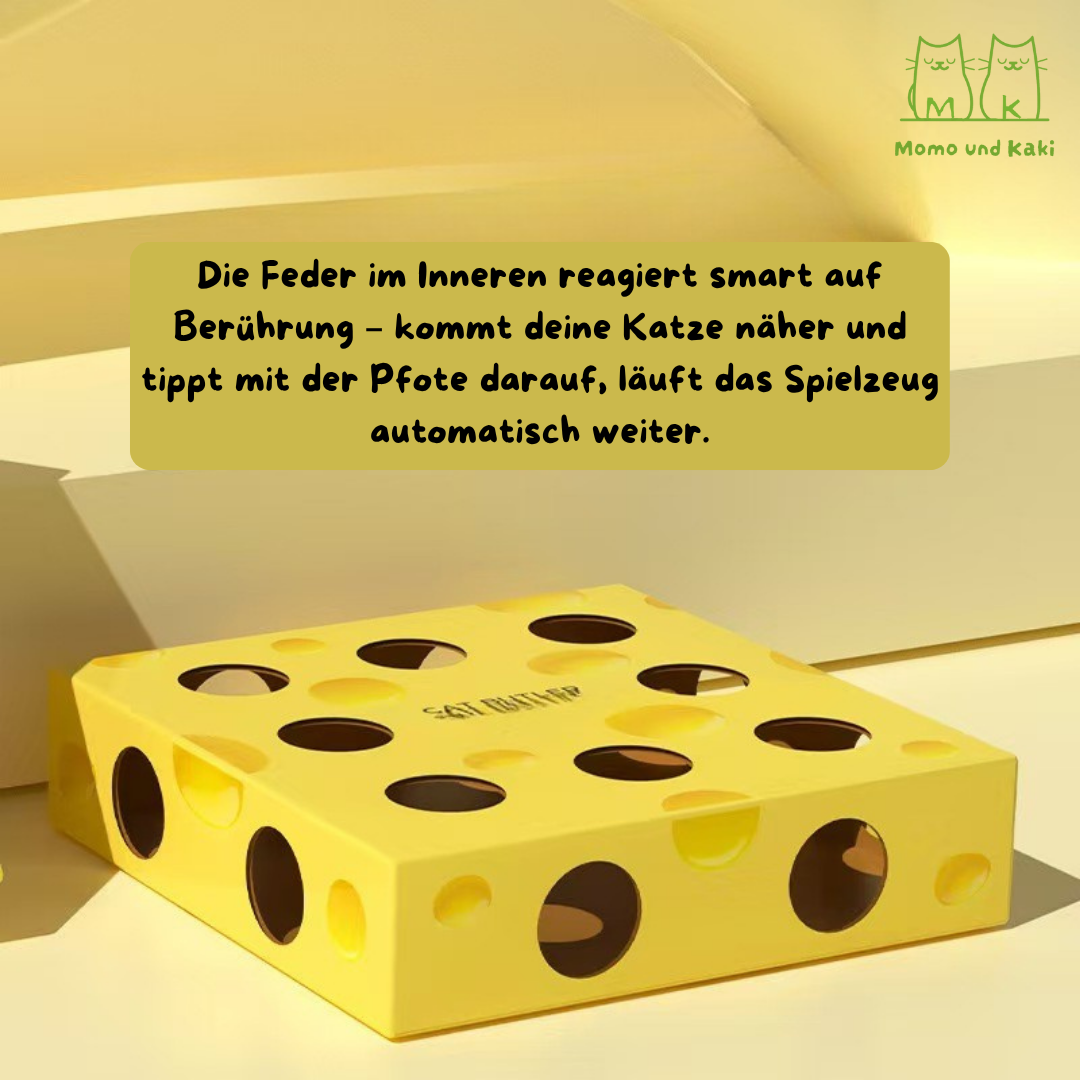 Elektrische Federjagd-Spielbox – Katzenspielzeug mit Löchern, USB-aufladbar