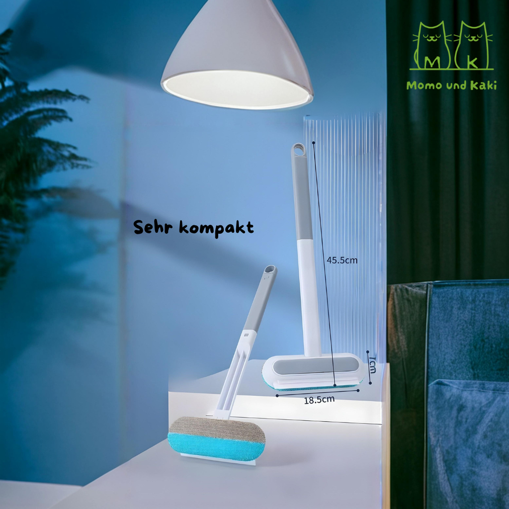 Fusselbürste Tierhaare für Katze & Hund|Tierhaarentferner Multifunktion|lange Griff|3 in 1 Reinigungsbürste