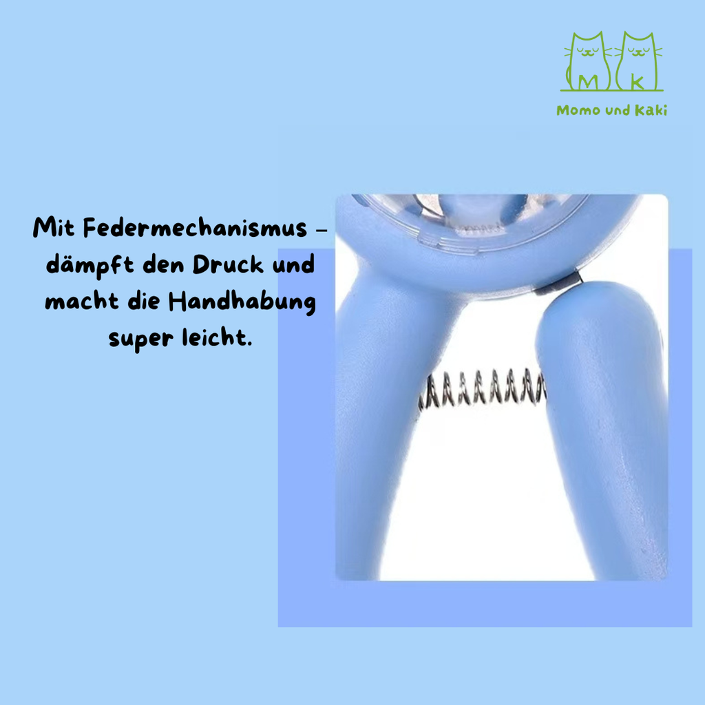 Krallenschere mit Spritzschutz: saubere Schnitte ohne Nagelspäne, ergonomischer Griff