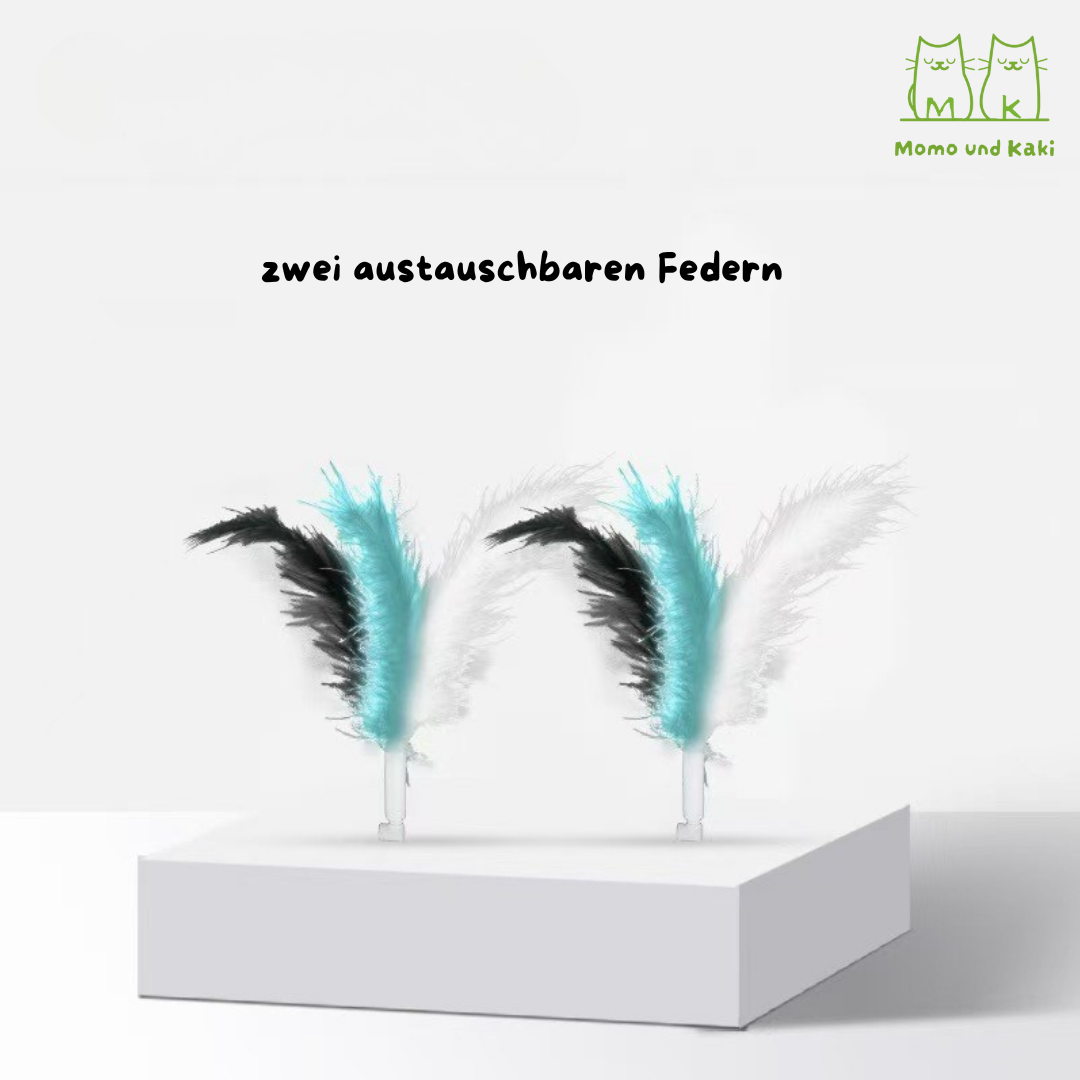 Elektrische Federjagd-Spielbox – Katzenspielzeug mit Löchern, USB-aufladbar