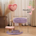 Katzenkratzbaum im niedlichen Design (Herz/Baum/Pfirsich) – Sisal-Säule, Pompom-Spielzeug & offenes Kuschelbett