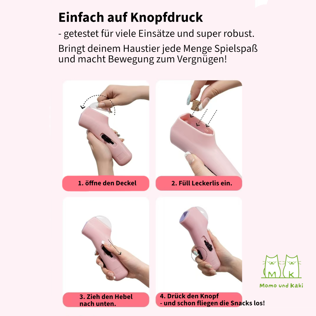 Leckerli-Werfer – Interaktives Training für Katzen & Hunde